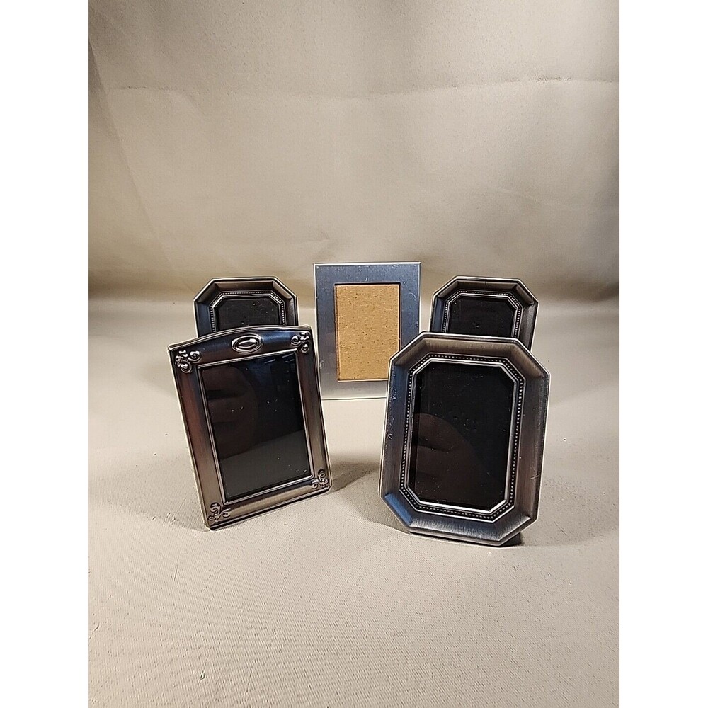 Lot of 5 Small Silver Picture Frames - 4 Burnes Of Boston And 1 Unmarked 072408